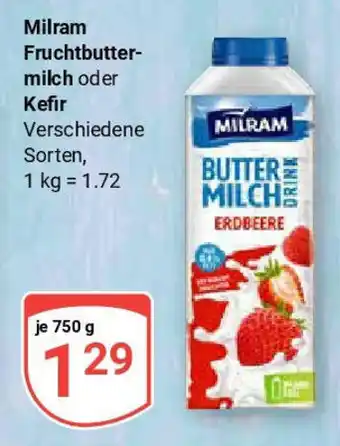 Globus Milram Fruchtbutter- milch oder Kefir Angebot