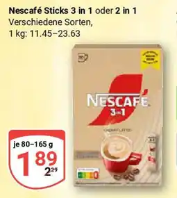 Globus Nescafé Sticks 3 in 1 oder 2 in 1 Angebot