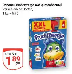 Globus Danone Fruchtzwerge Go! Quetschbeutel Angebot