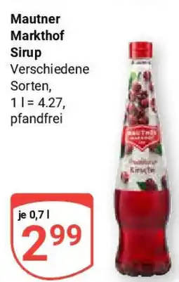 Globus Mautner Markthof Sirup Angebot