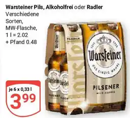 Globus Warsteiner Pils, Alkoholfrei oder Radler Angebot