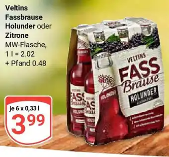 Globus 1 Fassbrause Holunder oder Zitrone Angebot