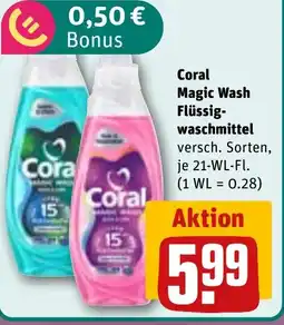 REWE Coral Magic Wash Flüssigwaschmittel Angebot