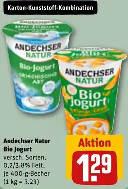 REWE Andechser Natur Bio Jogurt Angebot