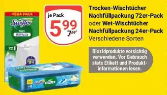 Globus Trocken-Wischtücher Nachfüllpackung 72 er-Pack oder Wet-Wischtücher Nachfüllpackung 24er-Pack Angebot