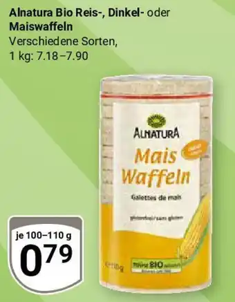 Globus Alnatura Bio Reis-, Dinkel- oder Maiswaffeln Angebot