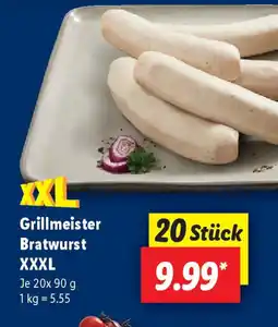 Lidl Grillmeister Bratwurst XXXL Angebot