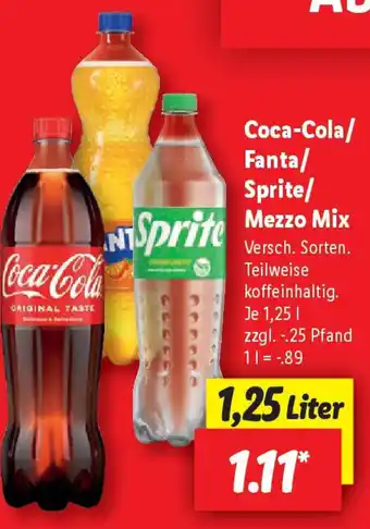 Lidl Coca-Cola/ Fanta/ Sprite/Mezzo Mix Angebot