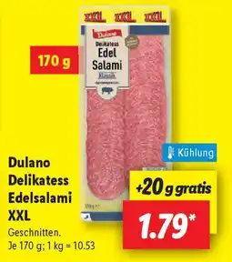 Lidl Dulano Delikatess Edelsalami XXL Angebot