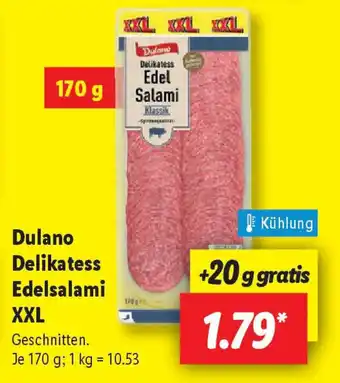Lidl Dulano Delikatess Edelsalami XXL Angebot