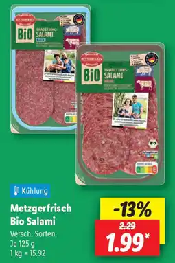 Lidl Metzgerfrisch Bio Salami Angebot