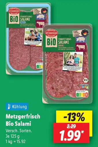 Lidl Metzgerfrisch Bio Salami Angebot