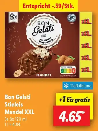 Lidl Bon Gelati Stieleis Mandel XXL Angebot