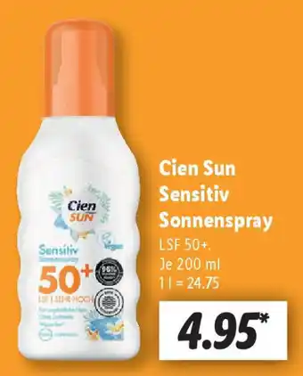 Lidl Cien Sun Sensitiv Sonnenspray Angebot