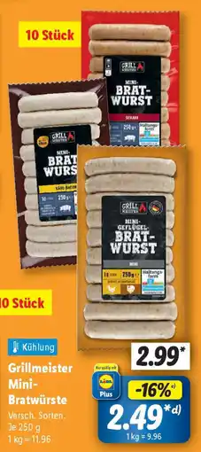 Lidl Grillmeister Mini- Bratwürste Angebot