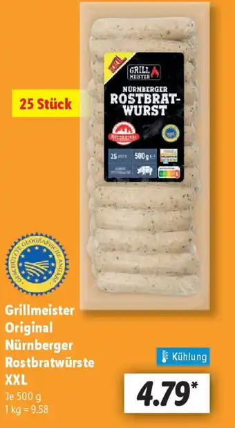 Lidl Grillmeister Original Nürnberger Rostbratwürste XXl Angebot