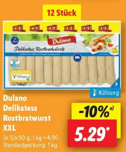 Lidl Dulano Delikatess Rostbratwurst XXL Angebot