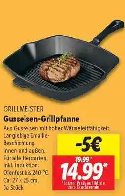 Lidl GRILLMEISTER Gusseisen-Grillpfanne Angebot