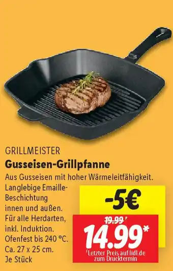 Lidl GRILLMEISTER Gusseisen-Grillpfanne Angebot
