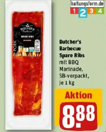 REWE Butcher's Barbecue Spare Ribs Angebot