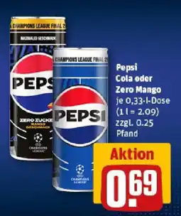 REWE Pepsi Cola oder Zero Mango Angebot