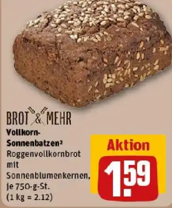 REWE BROT & MEHR Vollkorn- Sonnenbatzen Angebot