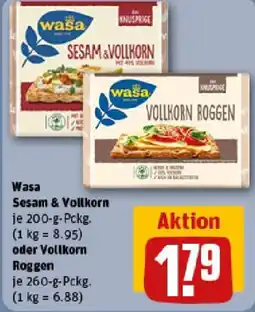 REWE Wasa Sesam & Vollkorn oder Vollkorn Roggen Angebot