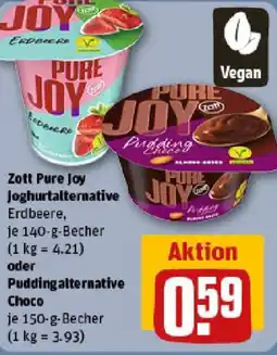 REWE Zott Pure Joy Joghurtalternative oder Pudding alternative Choco Angebot