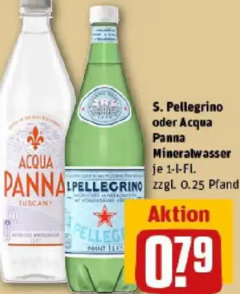 REWE S. Pellegrino oder Acqua Panna Mineralwasser Angebot