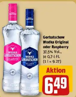 REWE Gorbatschow Wodka Original oder Raspberry Angebot