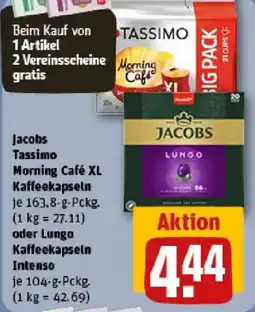 REWE Jacobs Tassimo Morning Café XL Kaffeekapseln oder Lungo Kaffeekapseln Intenso Angebot