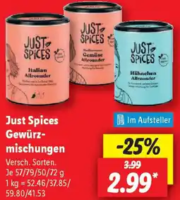 Lidl Just Spices Gewürzmischungen Angebot