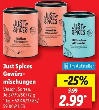Lidl Just Spices Gewürzmischungen Angebot