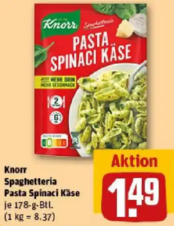REWE Knorr Spaghetteria Pasta Spinaci Käse Angebot