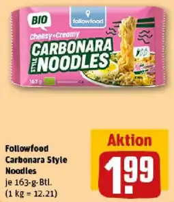 REWE Followfood Carbonara Style Noodles Angebot