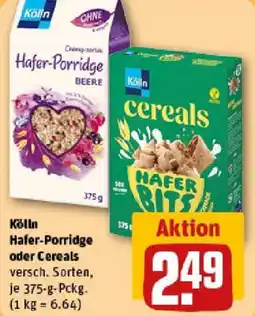 REWE Kölln Hafer-Porridge oder Cereals Angebot