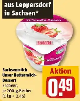 REWE Sachsenmilch Unser Buttermilch Dessert Angebot