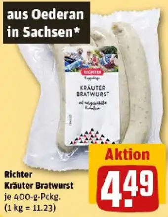 REWE Richter Kräuter Bratwurst Angebot