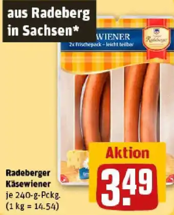 REWE Radeberger Käsewiener Angebot
