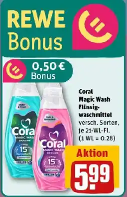 REWE Coral Magic Wash Flüssigwaschmittel Angebot