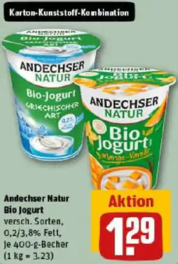 REWE Andechser Natur Bio Jogurt Angebot