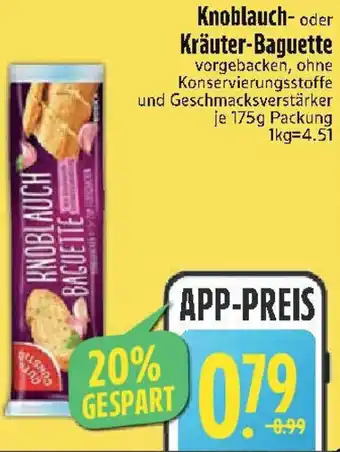 Edeka Gut & Günstig Knoblauch- oder Kräuter-Baguette Angebot