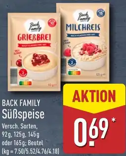 Aldi Nord BACK FAMILY Süßspeise Angebot