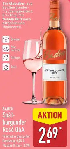 Aldi Nord BADEN Spätburgunder Rosé QbA Angebot