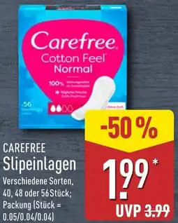 Aldi Nord CAREFREE Slipeinlagen Angebot