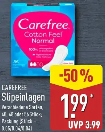 Aldi Nord CAREFREE Slipeinlagen Angebot