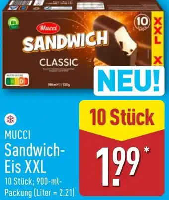 Aldi Nord MUCCI Sandwich Eis XXL Angebot