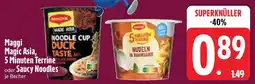 Edeka Maggi Magic Asia, 5 Minuten Terrine oder Saucy Noodles Angebot