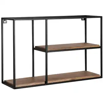 Netto Marken-Discount KADIMA DESIGN Schweberegal aus Mango Massivholz, 60x40x18 cm, Stilvolles Regal im Industrial Design Angebot