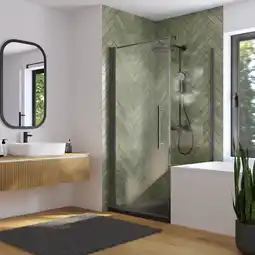 toom Baumarkt toom Badewannenseitenwand 'Beta' links für Drehtür, Intima, schwarz matt, teilgerahmt, 80 x 190 cm Angebot